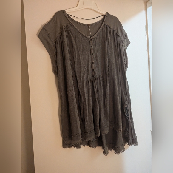 Free People - Aster High Low Oversized Henley top, size M - Picture 6 of 6